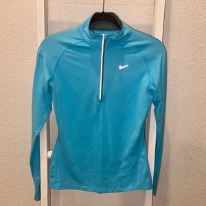 Ladies Nike Dri-Fit Quarter Zip, Sky Blue | Size Small